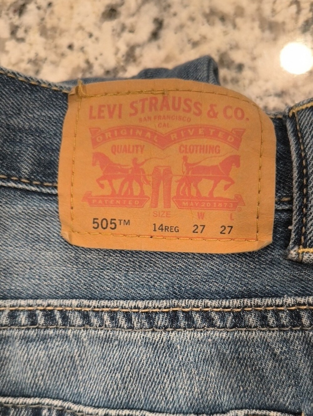 Levi's 505 regular boys Jeans in Light Blue Denim 27 W 27 L